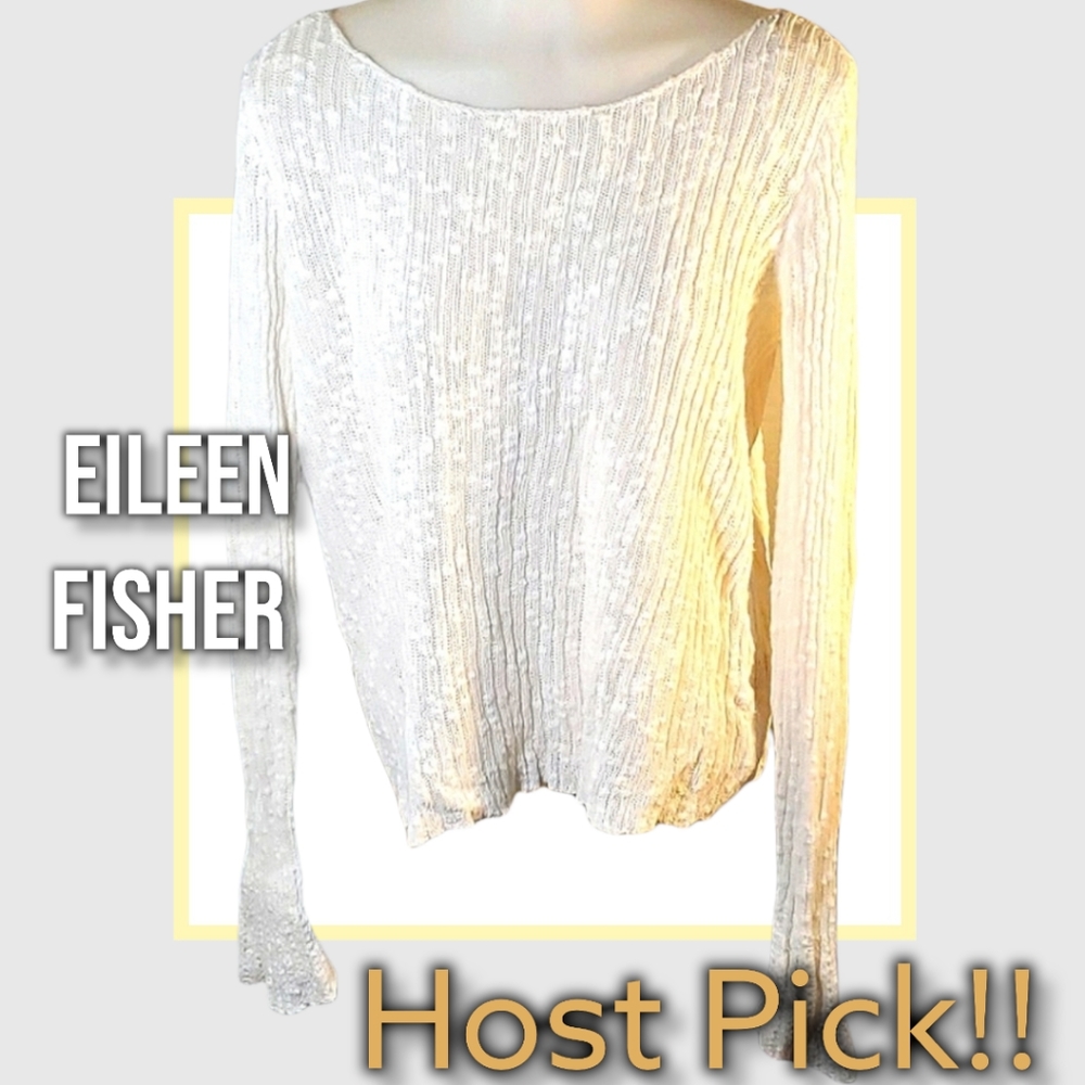 ☆H.P.☆EILEEN FISHER Crocheted Sweater Bell Sleeves